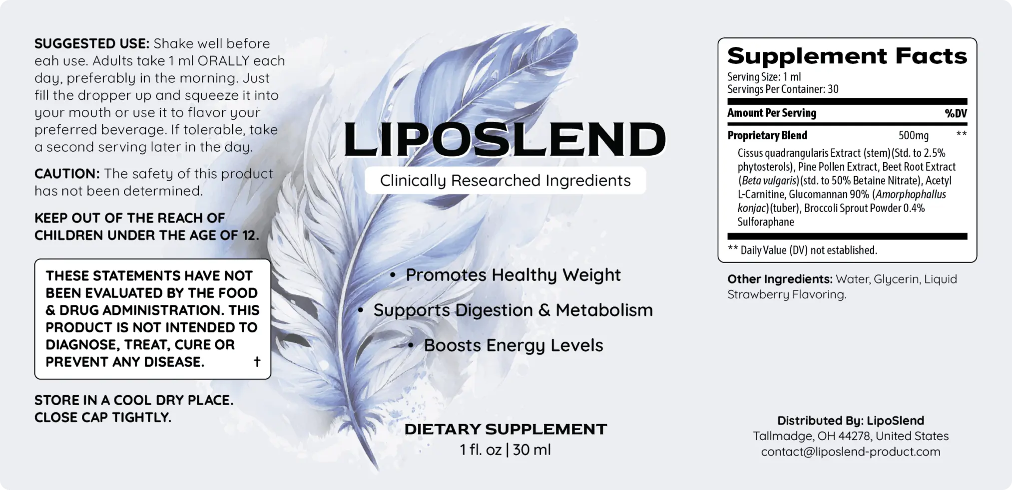 LipoSlend label